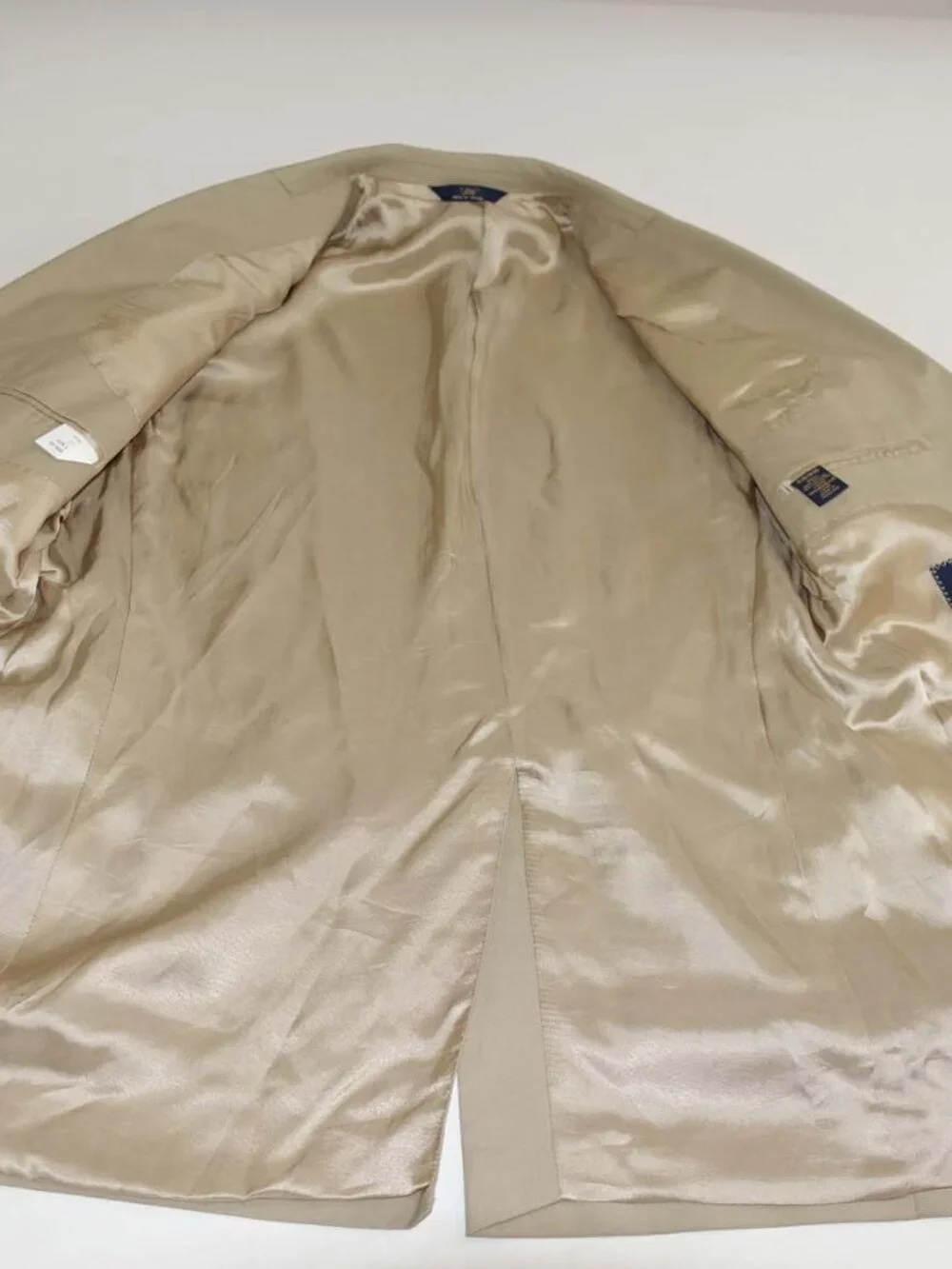 Brooks Brothers Men's Khaki Blazer Size 42 Regular Beige Cotton Blend 2 Button
